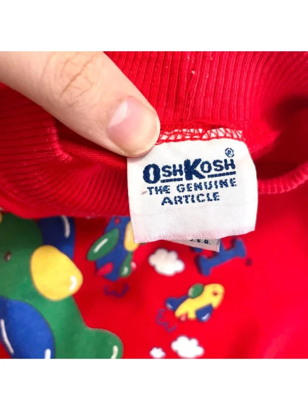 Vintage Y2K Oshkosh B'Gosh Pudgy Planes Flying Club Short Sleeve Top 4T Red